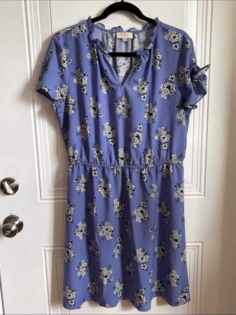 LOFT Periwinkle Blue Floral Mini Dress
